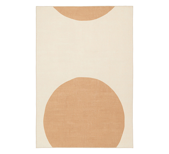 Lesvos Printed Orange/Cream Washable Rug 370x270cm