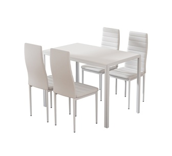 Letty 4 Seater Dining Table Set w/ White Dining Chair