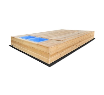Leveren Mighty Rectangular Natural Kids Sandpit with Cover