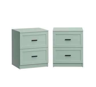 Set of 2 Lexi 2 Drawer Green Bedside Table