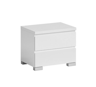 Cocomo 2 Drawer White High Gloss Bedside Table