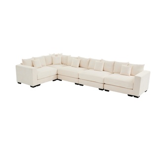 Rulie 5 Seater Beige Corduroy Modular Sofa