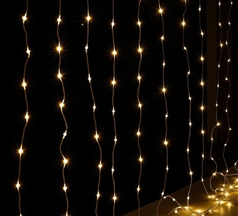 Holly Jolly 3x3M LED Curtain Lights Warm White