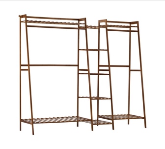Lihra 9 Shelves Wardrobe Garment Natural Clothes Rack