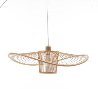 Lilaine 60cm Natural Bamboo Wide Brim Pendant Light