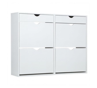 Lilly 2 Drawer White Shoe Cabinet