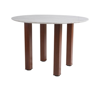Limbo Round Walnut Marble Dining Table