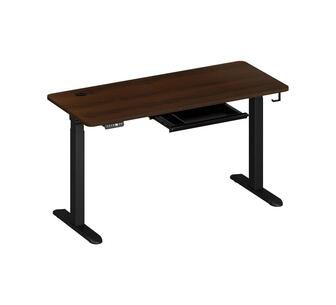 Linear Standing Desk Black/Walnut