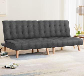 Lioren Set of 2 Single Seater Grey Sofa Beds