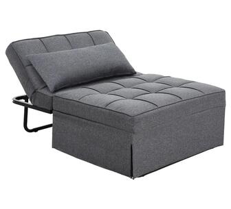 Lirian 1 Seater Grey Sofa Bed Ottoman