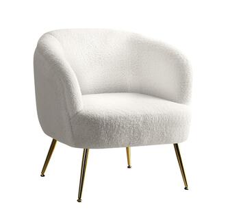Livia White Accent Boucle Armchair