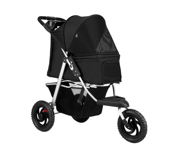 Lizzie 118x59x112cm 3 Wheels Black PetStroller Travel Carrie