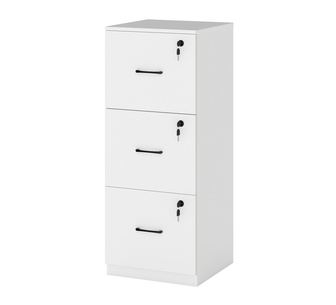 Lockwell 3 Drawer White Lockable Filing Cabinet