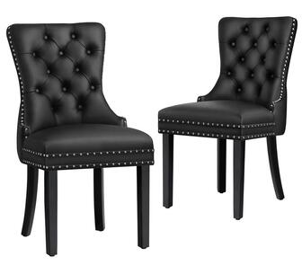 Set of 2 Loko Dining Chairs Black