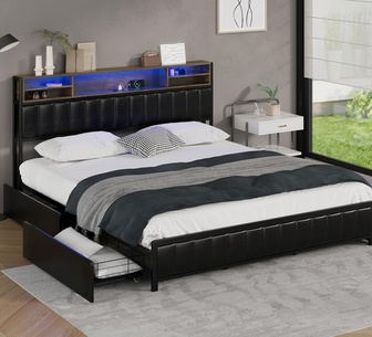 Ylona King LED Bed Frame with Storage
