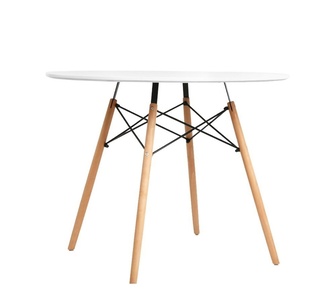Louna 4 Seater White Round Dining Table