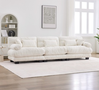 Lova 3 Seater Beige Chenille Modular Sofa