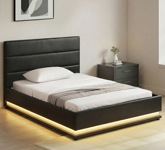Luann King Single Black Gas Lift Bed Frame