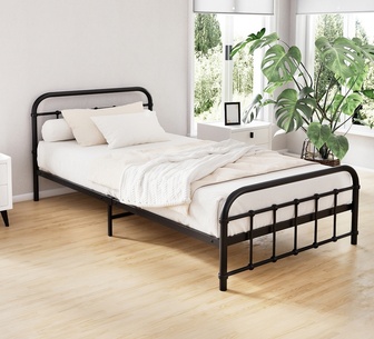 Lucra King Single Black Metal Bed Frame