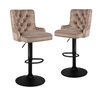 Set of 2 Ludo Brown Gas Lift Bar Stools