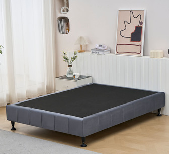 Lullora Double Dark Grey Velvet Bed Base