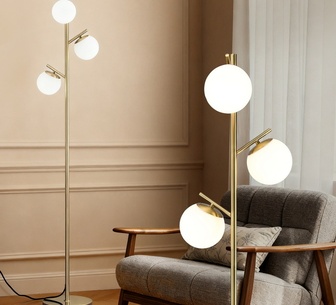 LumiLine 165cm Gold 3-Light Tree Floor Lamp