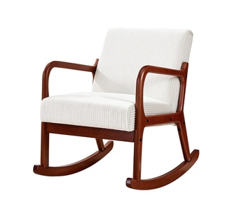 Luma Beige Corduroy Rocking Armchair