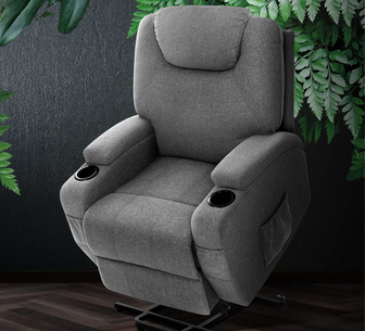 Lurana Grey Lift Up Heated Massage Recliner Chair