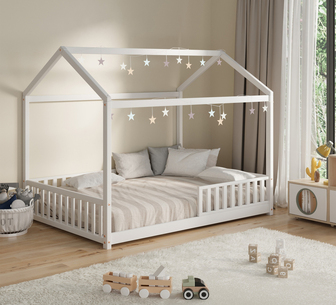 Luther Double Kids House Bed Frame White