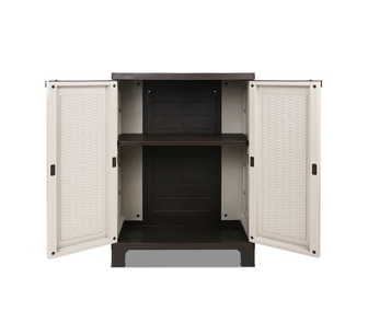 Lyraen 92cm Beige Outdoor Storage Rattan Cabinet