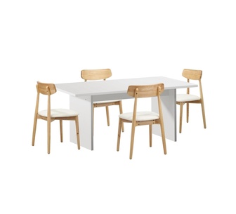 Lyka 4 Seater Dining Set White