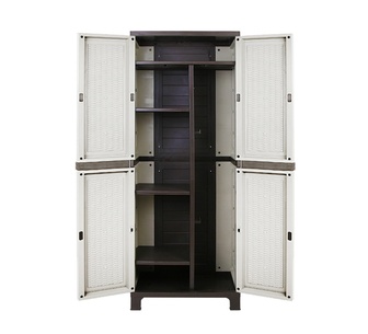 Lyraen 173cm Beige Outdoor Storage Rattan Cabinet