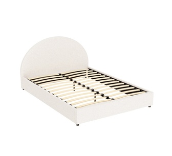 Lyrae Queen Beige Boucle Gas Lift Bed Frame