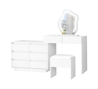 Lyria 8 Drawer White Dressing Table