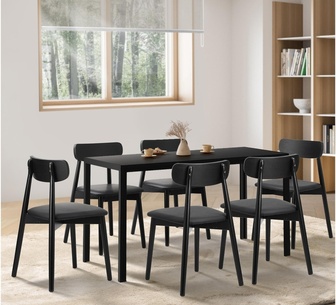 Maloi 6 Seater Dining Set Black