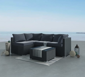 Malabon Outdoor Modular Lounge Set Black