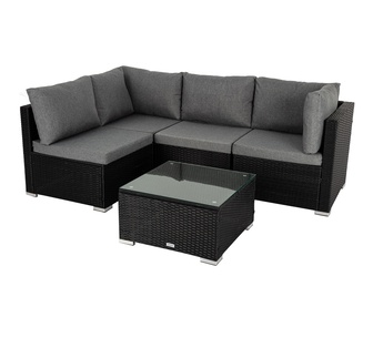 Malabon Outdoor Modular Lounge Set Black