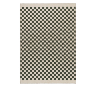 Malibu Green/Cream Checkered Washable Rug 290x200cm