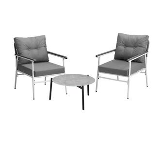 Maleen 3 Piece Outdoor Lounge Set White