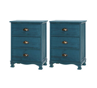 Set of 2 Manuela Blue Bedside Table