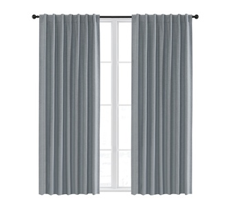 Maple Blockout Tab Top Curtain Pair Ocean Blue 225x223cm