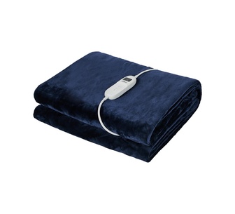 Maple Blue Flannel Washable Electric Blanket w LED
