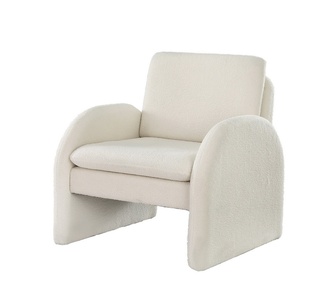 Margaret White Boucle Curved Armchair
