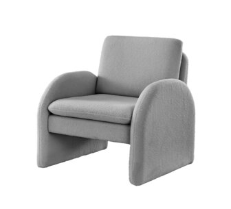 Margaret Grey Boucle Curved Armchair