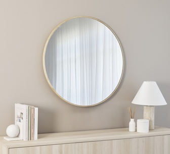 Elunara 80cm Round Solid Oak Mirror