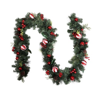 Holly Jolly 2.7m Christmas Garland w/ Decorations Green