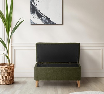 Masong Green Storage Ottoman Bench