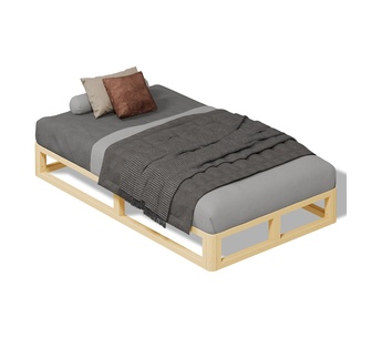 Mathis Single Oak Pine Wood Bed Base