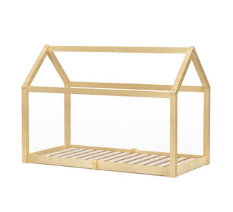 Mavee Single Oak Pine Wood House Kids Bed Frame