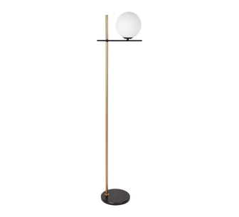 Mawi Marble Floor Lamp Brass/White